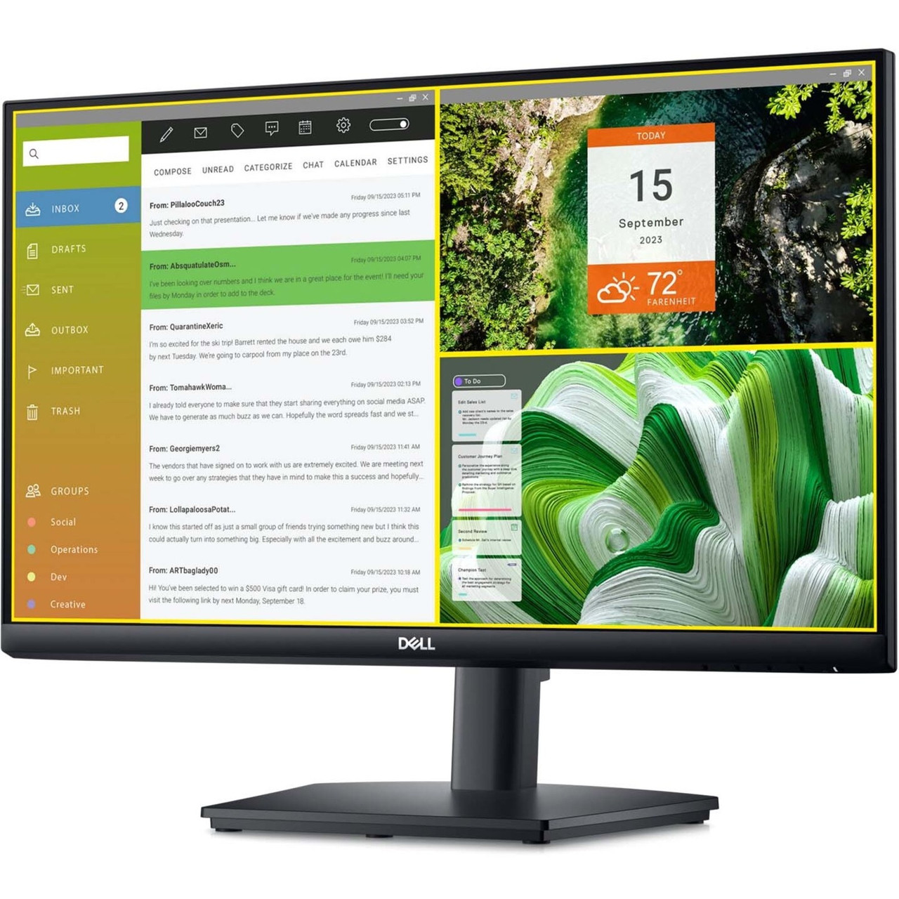 Dell E2424HS 24" Class Full HD LED Monitor - 16:9 - Black - DELL-E2424HS