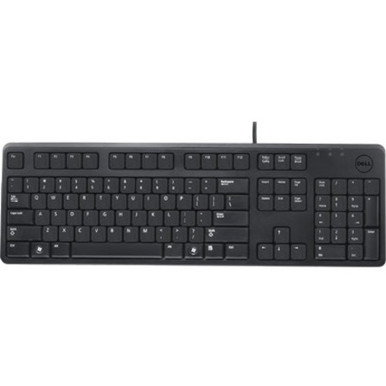 Dell 104 QuietKey USB Keyboard - KB212-B - Cable Connectivity - USB Interface - 104 Key - English (US) - QWERTY Layout  - Computer - Black - 331-2249
