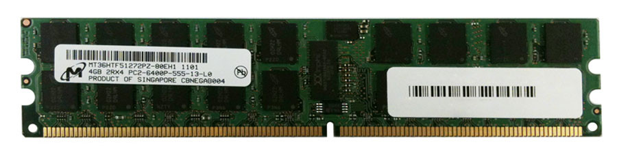 Micron RAM Module - 4 GB (1 x 4GB) - DDR2-800/PC2-6400 DDR2 SDRAM - 800 MHz - Registered - DIMM - MT36HTF51272PZ-80EH1