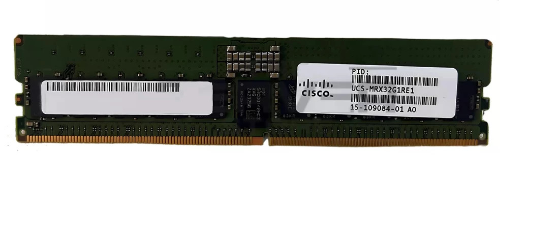 Cisco Refurbished  32GB DDR5 SDRAM Memory Module - DDR5-4800/PC5-38400 DDR5 SDRAM - 4800 MHz Single-rank Memory - 1.10 V- UCSXMRX32G1RE1-RF