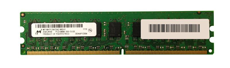 Micron RAM Module - 2 GB (1 x 2GB) - DDR2-800/PC2-6400 DDR2 SDRAM - 800 MHz - ECC - Unbuffered - DIMM - MT18HTF25672AZ-80EH1