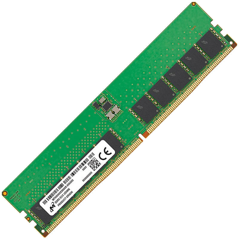 Micron RAM Module - 32 GB - DDR5-4800/PC5-38400 DDR5 SDRAM - 4800 MHz - 1.10 V - ECC - Unbuffered - DIMM - MTC20C2085S1EC48BA1B