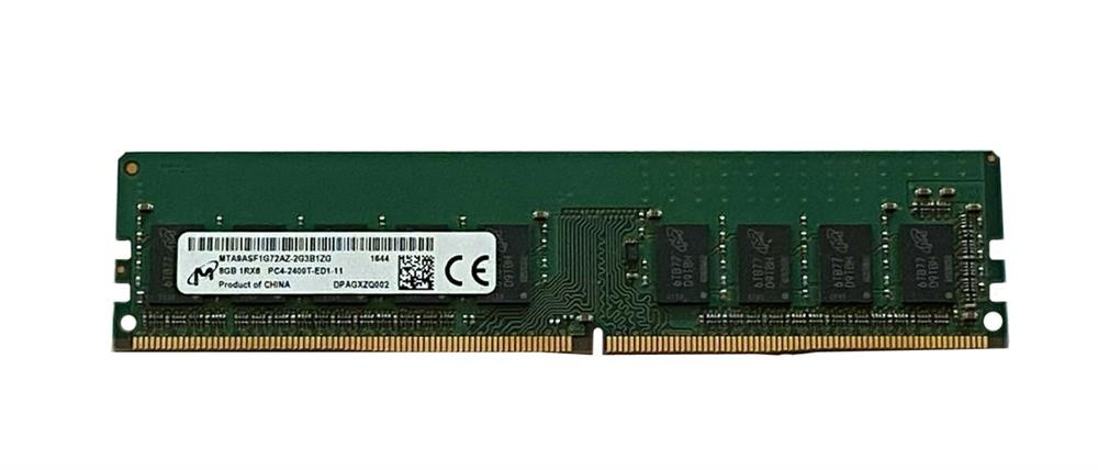Micron RAM Module - 8 GB (1 x 8GB) - DDR4-2400/PC4-19200 DDR4 SDRAM - 2400 MHz Single-rank Memory - CL17 - 1.20 V - ECC - Unbuffered - 288-pin - DIMM - MTA9ASF1G72AZ-2G3
