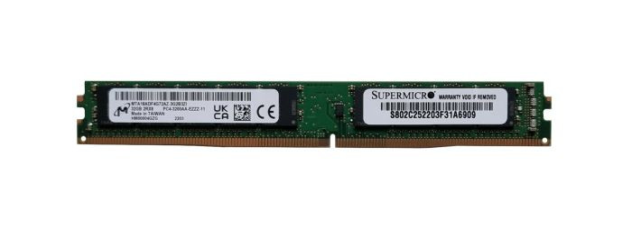 Micron RAM Module - 32 GB - DDR4-3200/PC4-25600 DDR4 SDRAM - 3200 MHz - 1.20 V - ECC - Unbuffered - DIMM - MTA18ADF4G72AZ-3G2