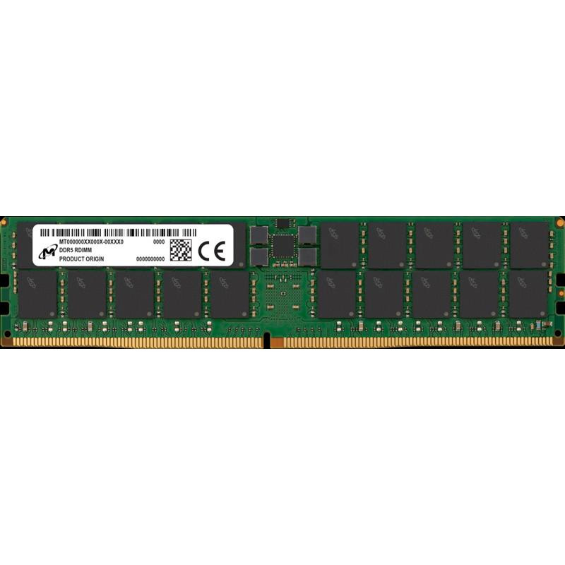 Micron RAM Module - For Server - 128 GB - DDR5-5600/PC5-44800 DDR5 SDRAM - 5600 MHz Dual-rank Memory - CL46 - 1.10 V - ECC - Registered - 288-pin - DIMM - MTC40F2047S1RC56BB1