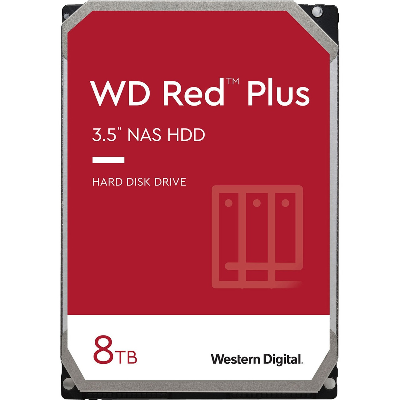Western Digital RED Plus WD80EFAX 8 TB Hard Drive - 3.5" Internal - SATA (SATA/600) - Conventional Magnetic Recording (CMR) Method - Storage System Device Supported - 7200rpm - 180 TB TBW - WD80EFAX-20PK
