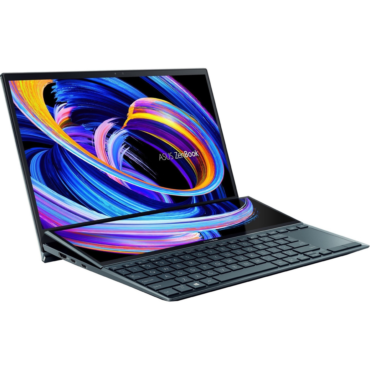 Asus ZenBook Duo 14 UX482 UX482EAR-DH71T 14" Touchscreen Notebook - Full HD - 1920 x 1080 - Intel Core i7 11th Gen i7-1195G7 Quad-core (4 Core) 2.90 GHz - 8 GB Total RAM - 512 GB SSD - Celestial Blue - Intel Chip - Windows 11 Home - UX482EAR-DH71T