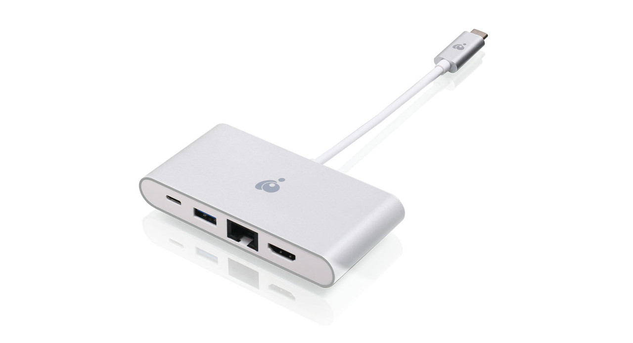 IOGEAR USB-C 4K Dock with Power Pass-Through – 4-in-1 Multiport Adapter with Ethernet, 4K HDMI, USB-A, and USB-C – GUH3C3PD