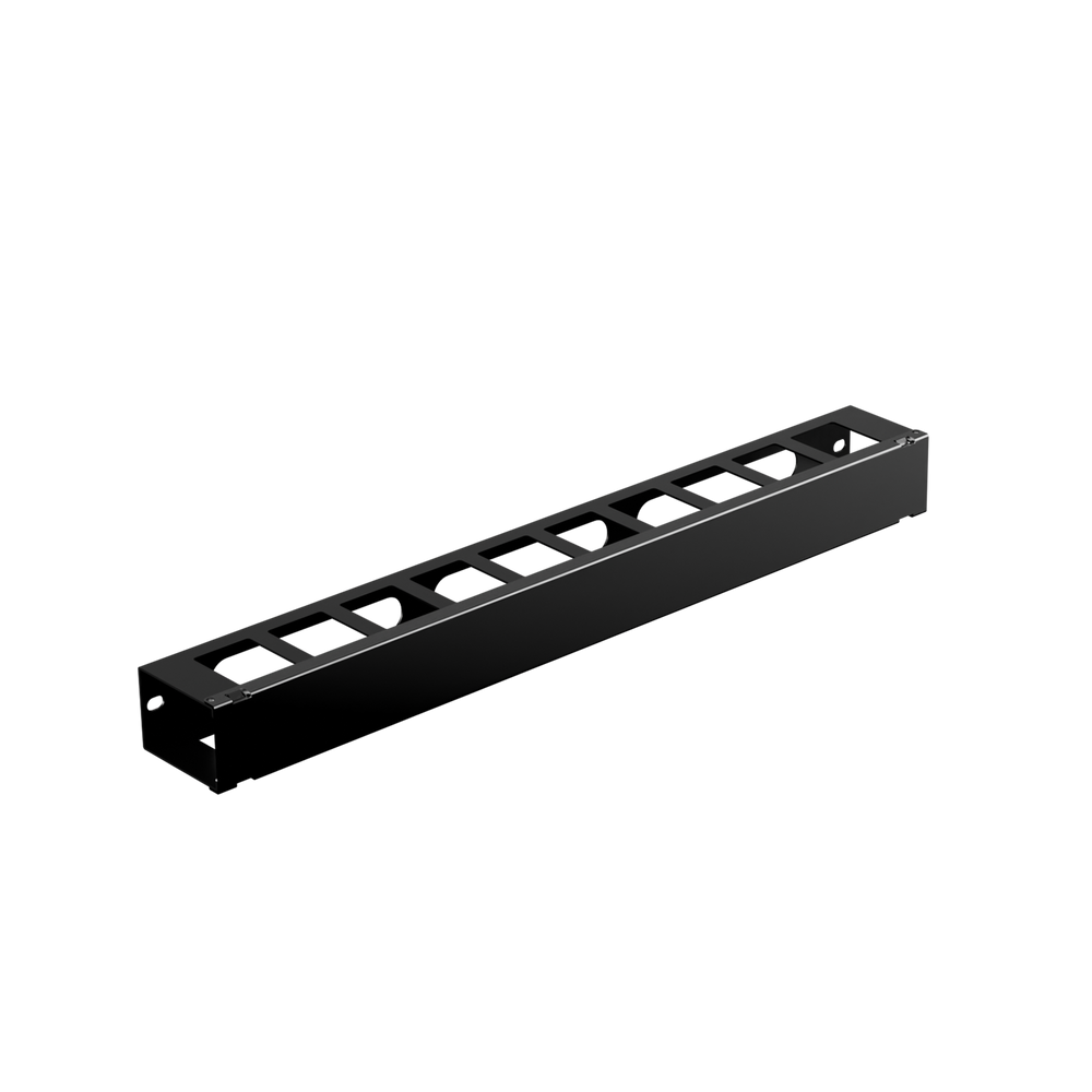 IOGEAR 1U 19" Horizontal Cable Management Duct – Metal Construction with Removable Duct Cover and Cable Management – GROHD1U