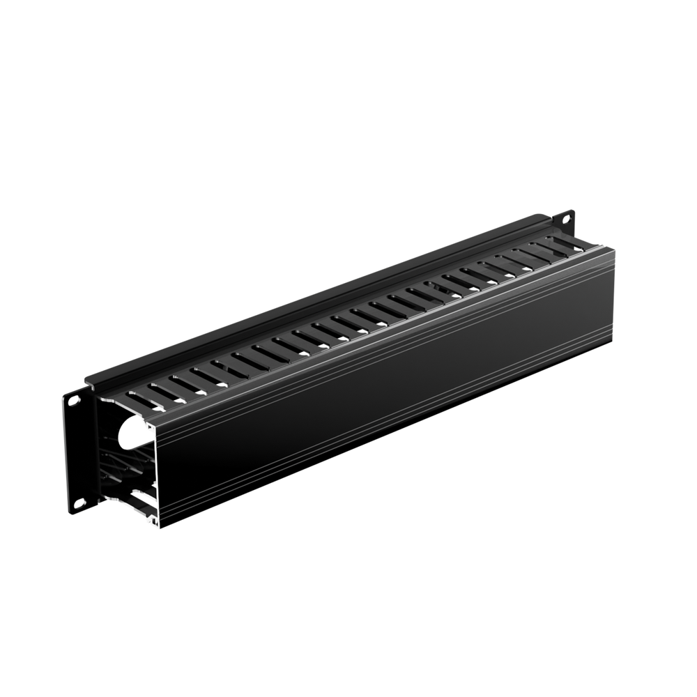IOGEAR 2U 19" Horizontal Cable Management Duct – Metal Construction with Removable Duct Cover and Cable Management - GROHD2U