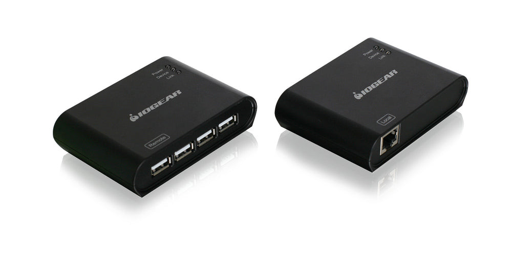 IOGEAR USB 2.0 4-Port BoostLinq Ethernet - 164ft, USB Extender over Cat5e/Cat6 Ethernet Cable (TAA) - GUCE64