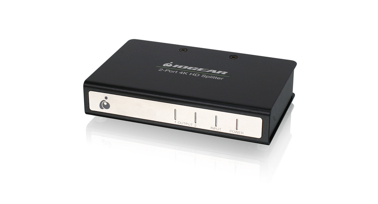 IOGEAR 4K Ultra HD 2-Port HDMI Splitter – Distributes Audio and Video from One HDMI Source to Two 4K Displays or Projectors - GHSP8422BKIT