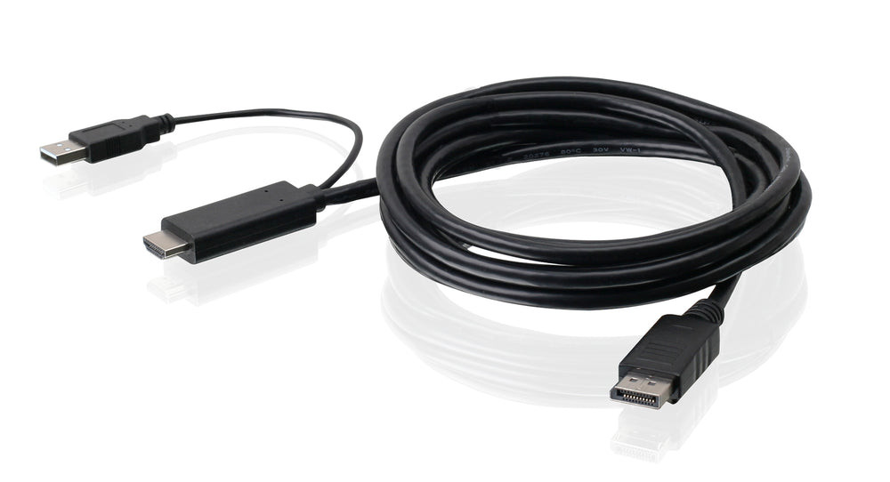 IOGEAR 6 ft Active 4K HDMI to DisplayPort Cable – HDMI Male (Left) to DisplayPort Male (Right) – Black – G2LHDDP02