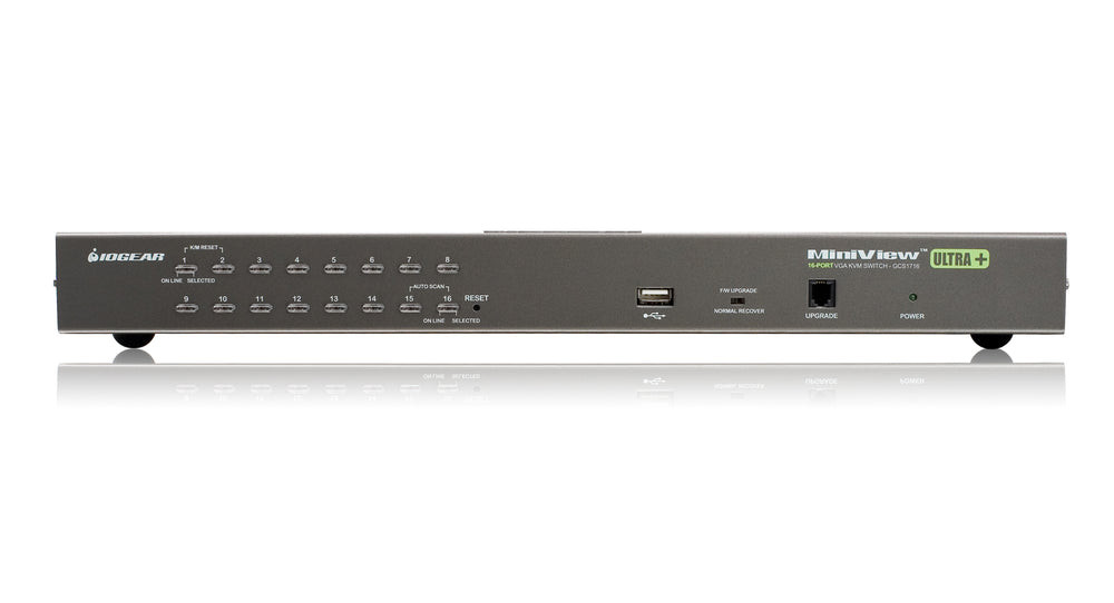IOGEAR 16-Port USB PS/2 Combo KVM Switch with USB KVM Cables (TAA Compliant) - GCS1716KITUTAA