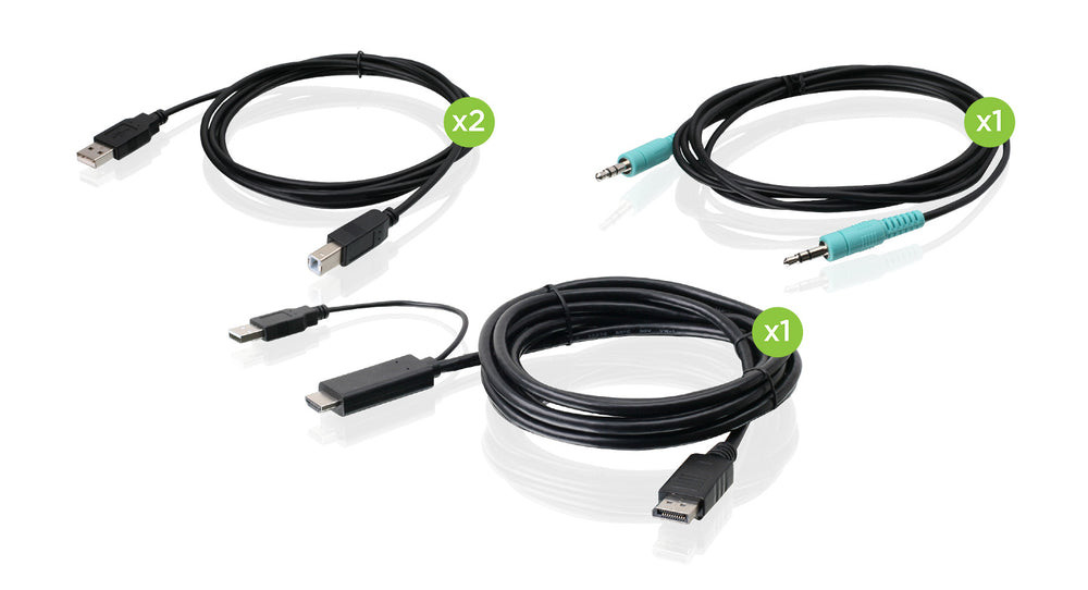 IOGEAR 6 ft. 4K Single View HDMI to DisplayPort, USB KVM Cable Kit with Audio - G2L8902UN
