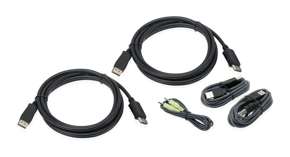 IOGEAR 10 ft. Dual View DisplayPort, USB KVM Cable Kit with Audio (TAA) - G2L9203UTAA3