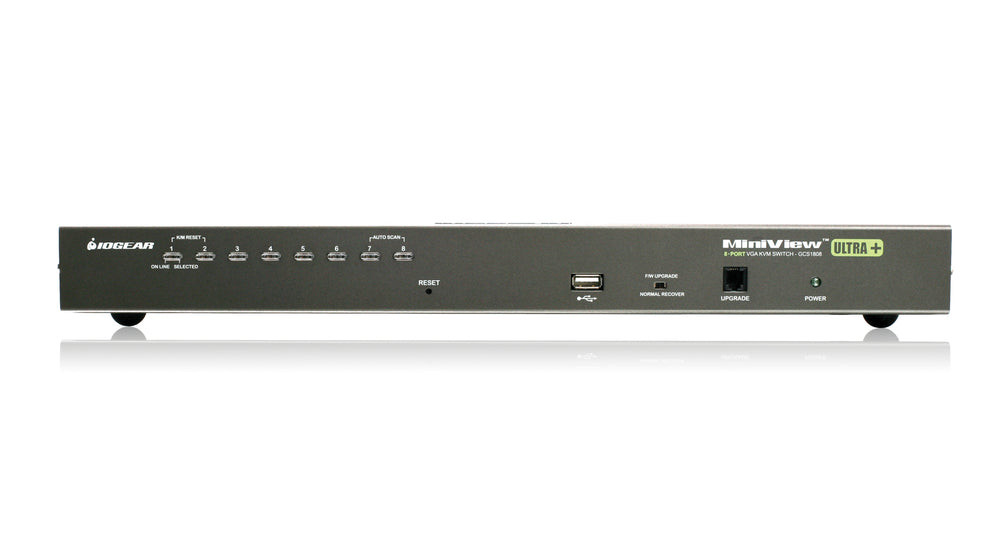 IOGEAR 8-Port USB PS/2 Combo VGA KVM Switch with Cables – TAA Compliant – GCS1808KITTAA