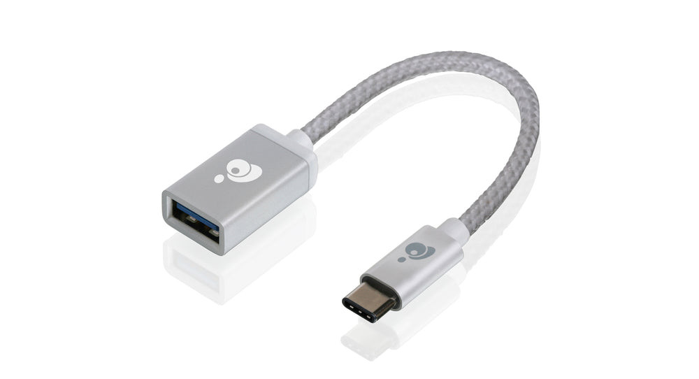 IOGEAR Charge & Sync USB-C to USB Type-A Adapter - Silver - G2LU3CAF10-SIL