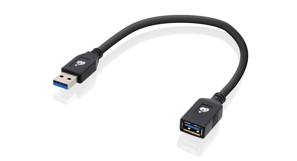 IOGEAR USB 3.0 Extension Cable Male To Female 12" - G2LU3AMF