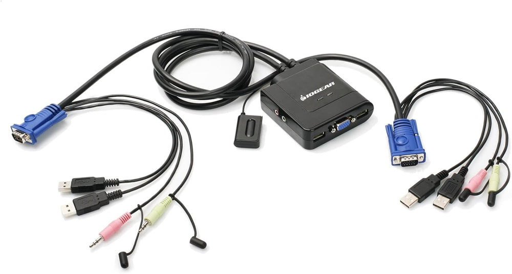 IOGEAR 2-Port USB Cable KVM Switch with Audio and Mic - GCS72U