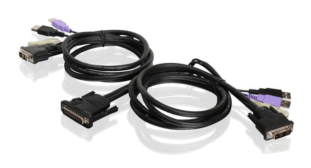 IOGEAR 10ft (3m) Dual Computer USB DVI KVM Cable with Audio - G2L9D03U