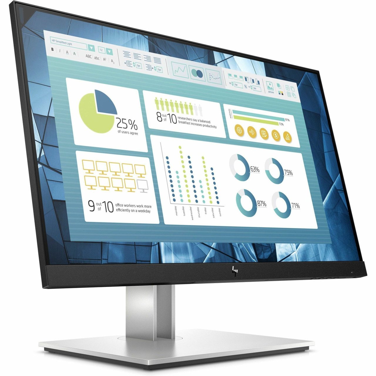 HP E22 G4 22" Class Full HD LED Monitor - 16:9 - Black - 9VH72AA