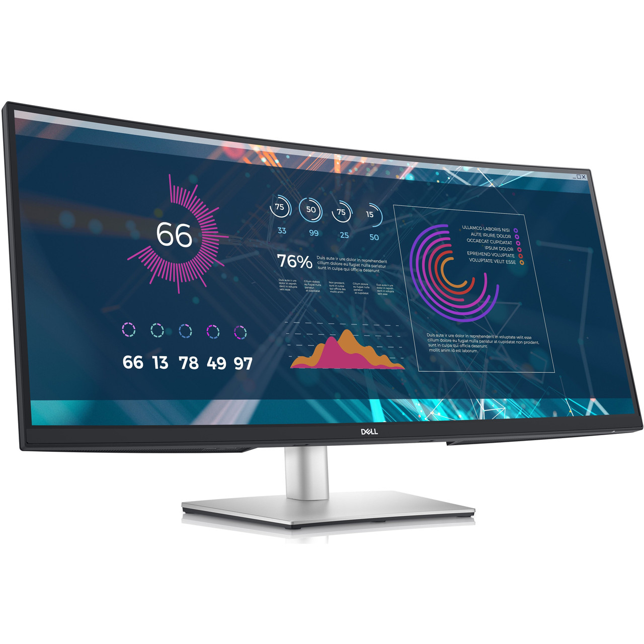 Dell P3421W 34" Class WQHD Curved Screen LED Monitor - 21:9 - Black - TAA Compliant - Dell P3421W