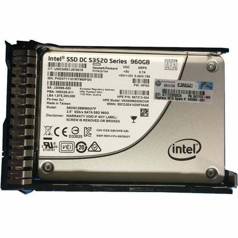 HPE 960 GB Solid State Drive - 2.5" Internal - SATA (SATA/600) - Read Intensive - 869580-001