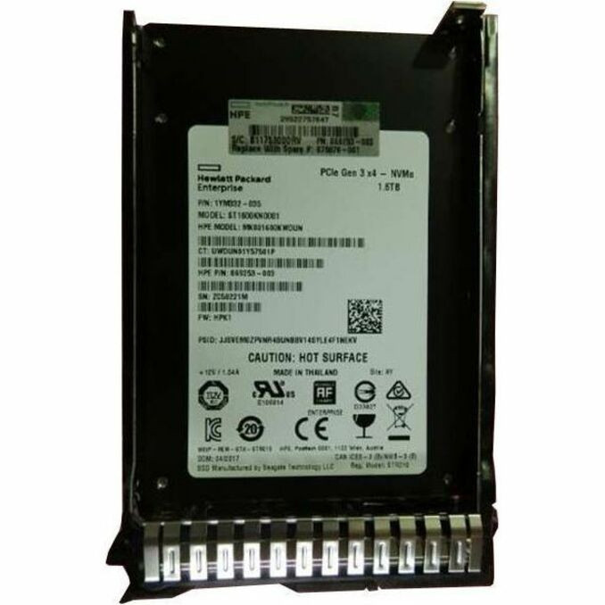 HPE 1.60 TB Solid State Drive - 2.5" Internal - PCI Express NVMe (PCI Express NVMe x4) - Mixed Use - 875876-001