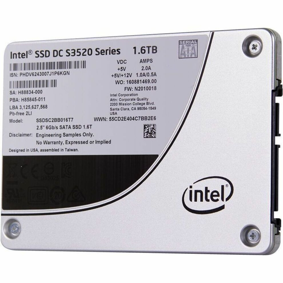 Intel DC S3520 1.60 TB Solid State Drive - 2.5" Internal - SATA (SATA/600) - SSDSC2BB016T7K-RF