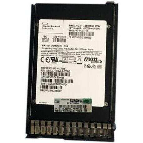 HPE 7.68 TB Solid State Drive - 2.5" Internal - PCI Express NVMe (PCI Express NVMe x4) - Read Intensive - P10468-001