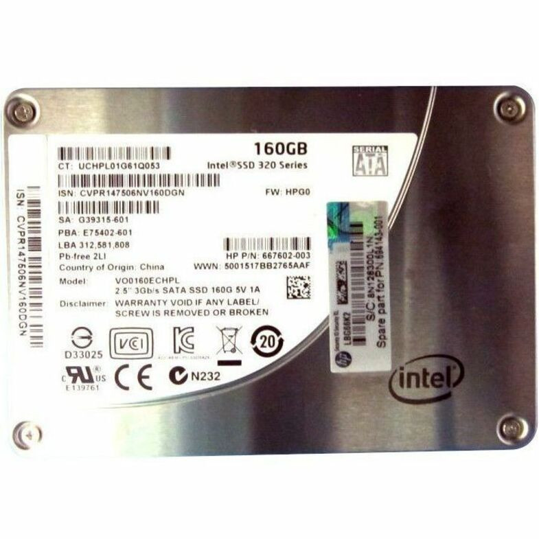 HPE 160 GB Solid State Drive - 2.5" Internal - SATA (SATA/300) - 694143-001