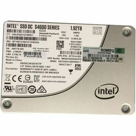 HPE 1.92 TB Solid State Drive - 2.5" Internal - SATA (SATA/600) - Mixed Use - P04114-001