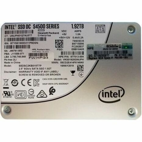 HPE 480 GB Solid State Drive - 2.5" Internal - SATA (SATA/600) - P04105-001