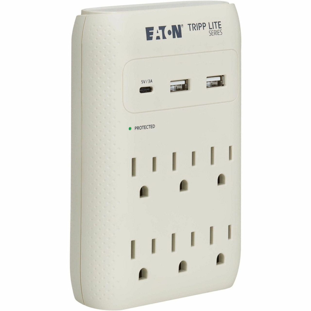 Eaton Tripp Lite Series Protect It! 6-Outlet Surge Protector - 5-15R Outlets, USB-C and USB-A Ports, 5-15P Direct Plug-In, 1080 Joules, Gray - SK60C Eaton Tripp Lite Series Protect It! 6-Outlet Surge Protector - 5-15R Outlets, USB-C and USB-A Ports, 5-15P Direct Plug-In, 1080 Joules, Gray - SK60C
