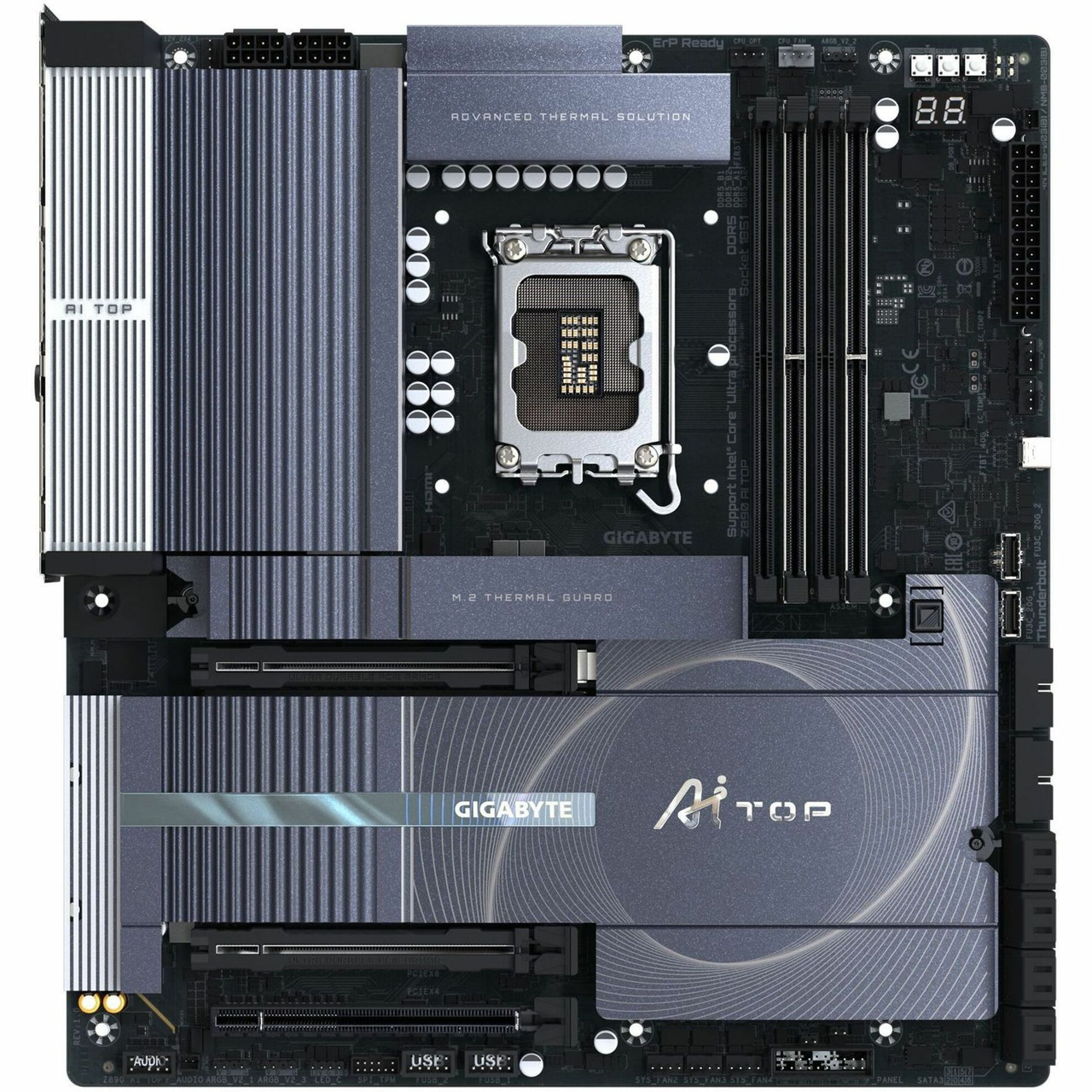 Gigabyte Z890 AI TOP Gaming Desktop Motherboard - Intel Z890 Chipset - Socket LGA-1851 - Extended ATX - Z890 AI TOP