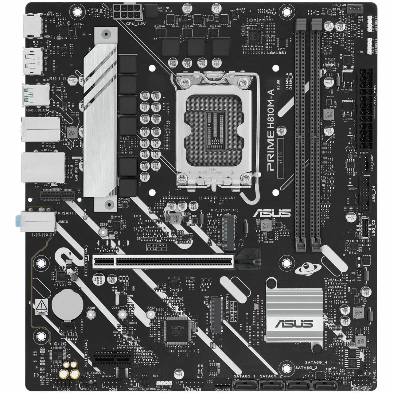 Asus Prime H810M-A-CSM Desktop Motherboard - Intel H810 Chipset - Socket LGA-1851 - Micro ATX - PRIME H810M-A CSM