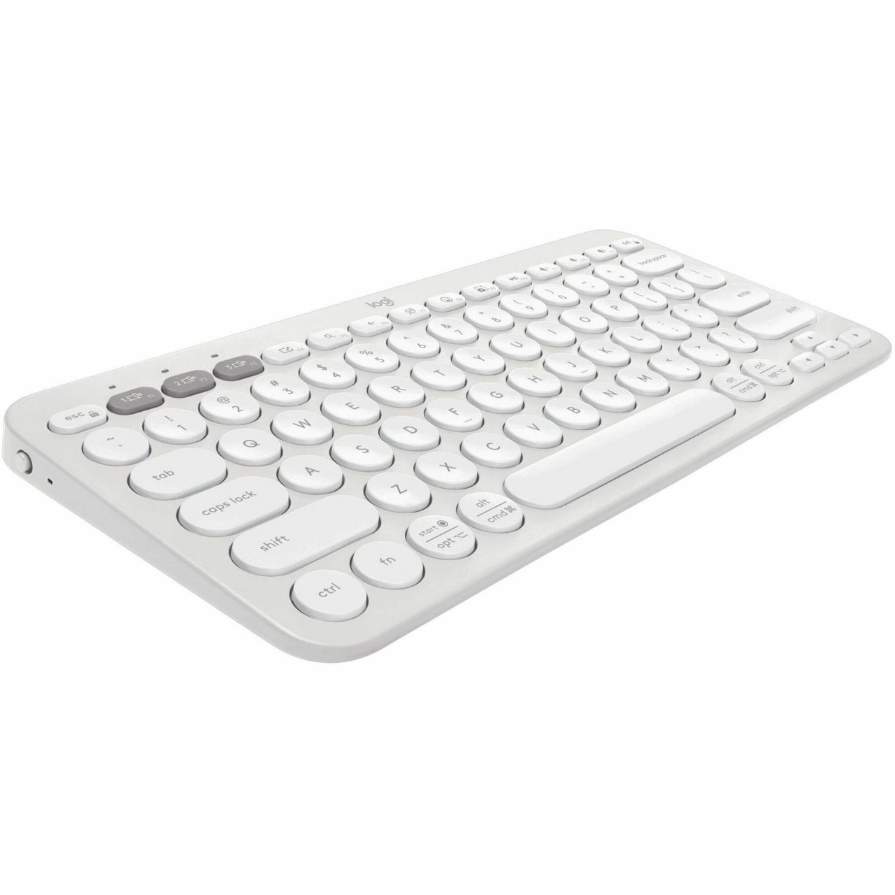 Logitech Pebble Keys 2 K380s, Multi-Device Bluetooth Wireless Keyboard with Customizable Shortcuts, Tonal White - Wireless Connectivity - Bluetooth - 32.81 ft - USB Interface Desktop -  920-011776