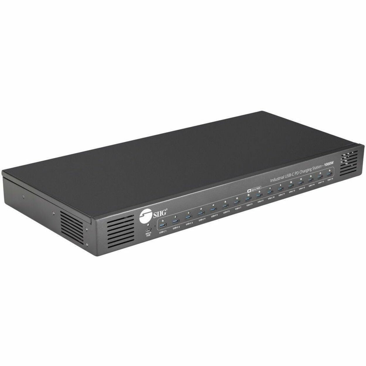 SIIG 16-Port Industrial USB-C PD Charging Station - 1000W - up to 10 USB-C 100W - up to 16 USB-C 60W - ID-US0C11-S1