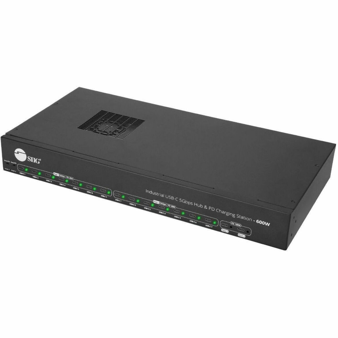 SIIG 16-port Industrial 600W USB-C PD Charging Station with 5Gbps USB Hub - ID-US0B11-S3