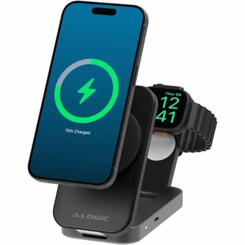 Alogic Flip 2-in-1 Qi2 Fast Wireless Charging Stand - AL21WCFL-BK