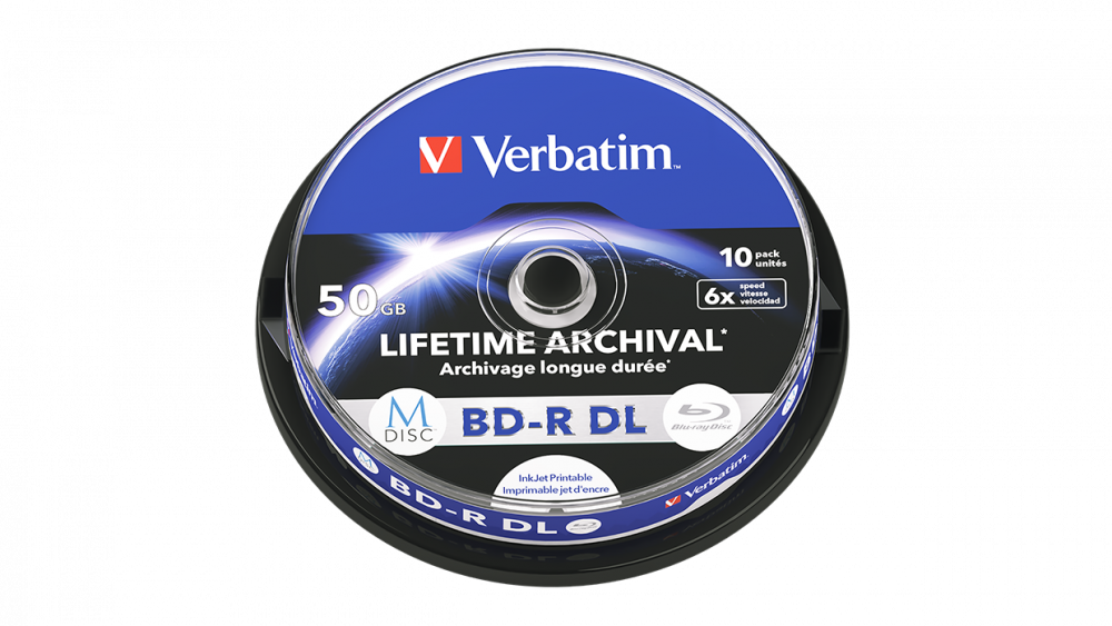 Verbatim MDISC Lifetime Archival BD-R DL - 10 Pack Spindle - 43847