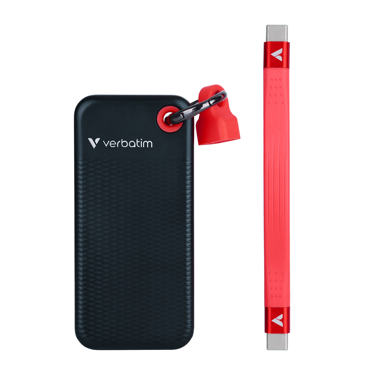 Verbatim Pocket SSD Keyring with Cable Attachment - 2TB Black/Red - 32196