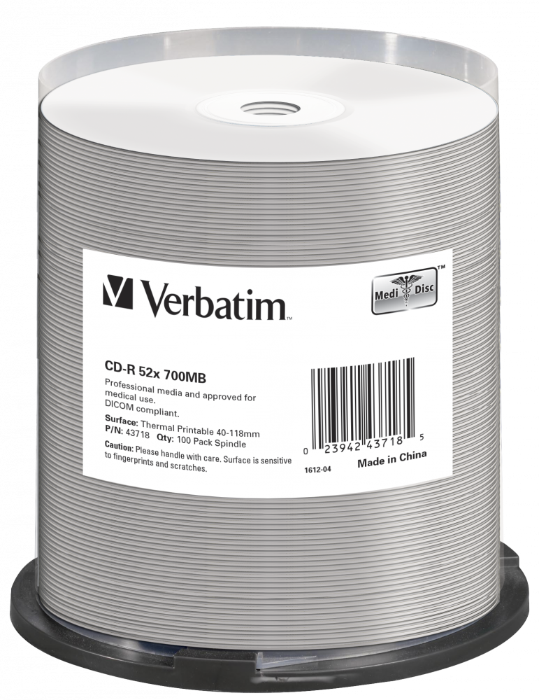 Verbatim CD-R Thermal Printable No ID Brand - 43718