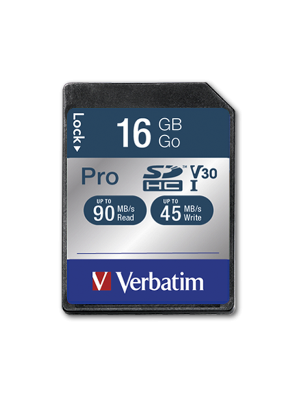 Verbatim Pro U3 16GB SDHC Memory Card - 47020