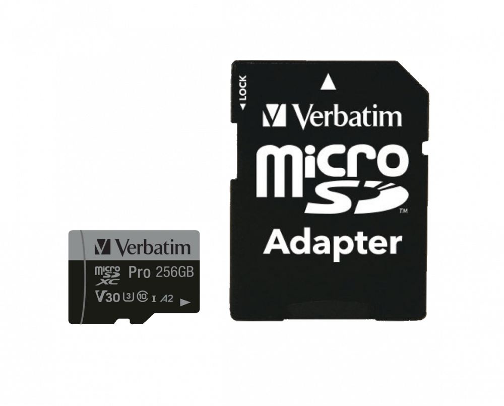 Verbatim Pro U3 256GB Micro SDXC Memory Card - 47045