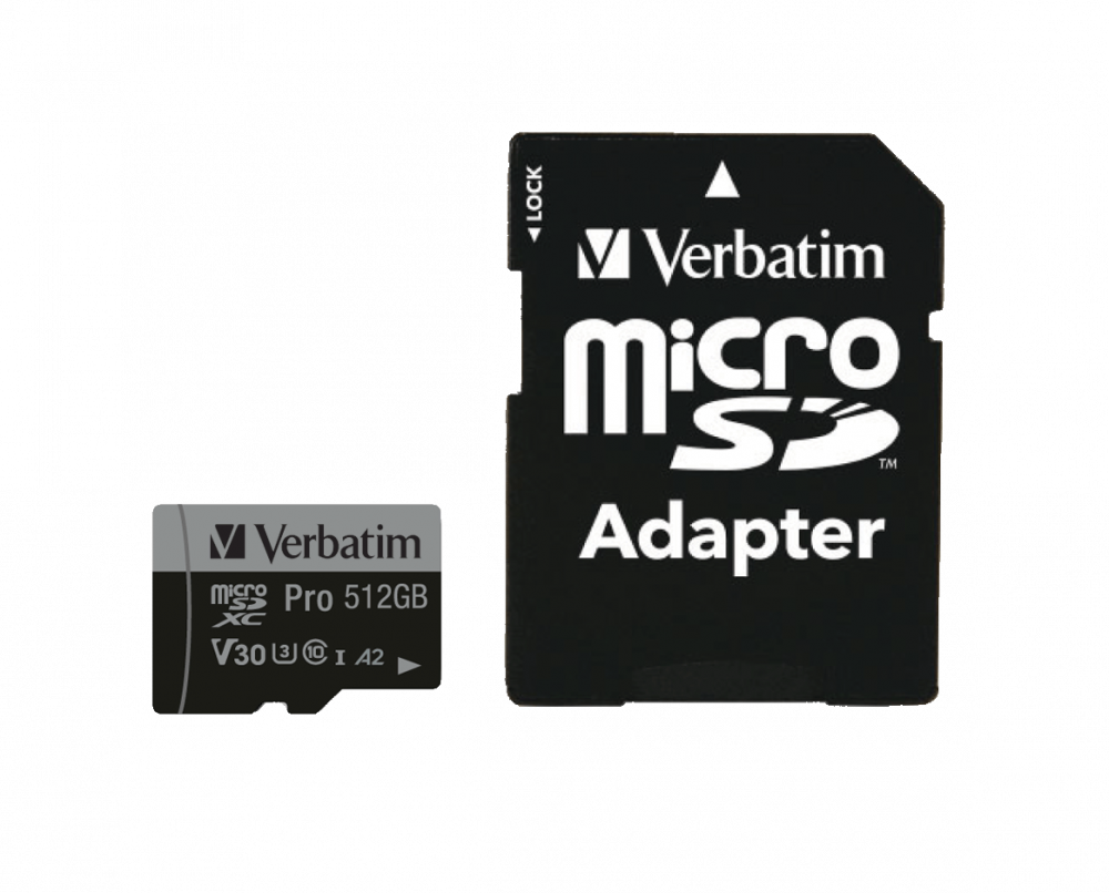 Verbatim Pro U3 512GB Micro SDXC Memory Card - 47046