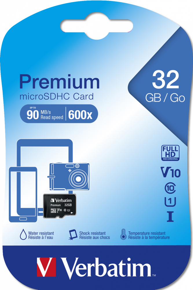 Verbatim Premium U1 Micro SDHC Memory Card 32GB - 44013