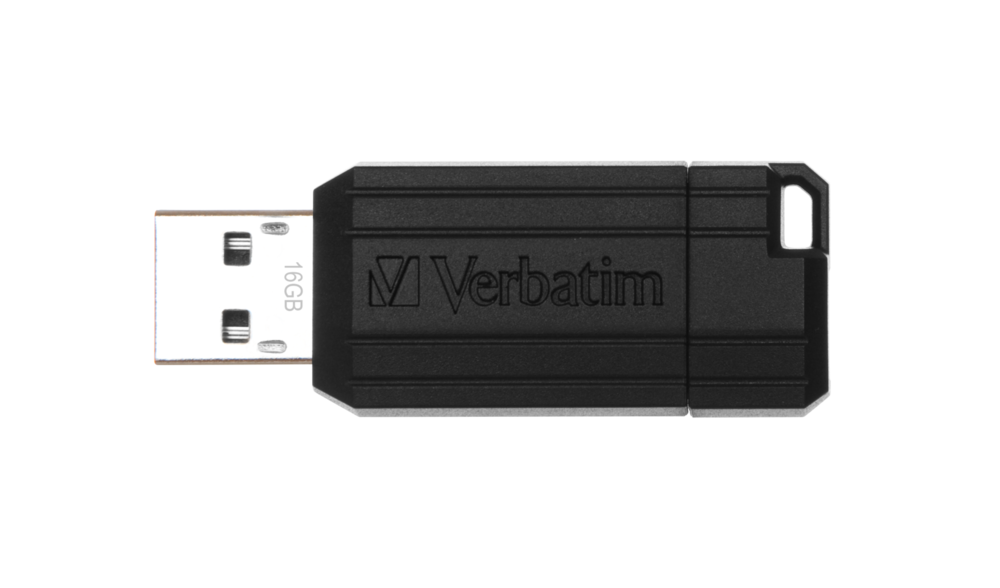 Verbatim PinStripe USB Drive 16GB Black - 49063