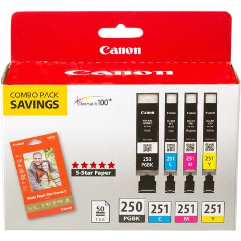 Canon Original Ink Cartridge - Pigment Black, Cyan, Magenta, Yellow - 6497B009